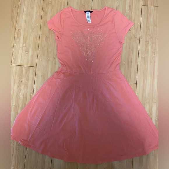 Guess dresses set of 2 salmon and beige girls Sz 12 - Picture 5 of 6